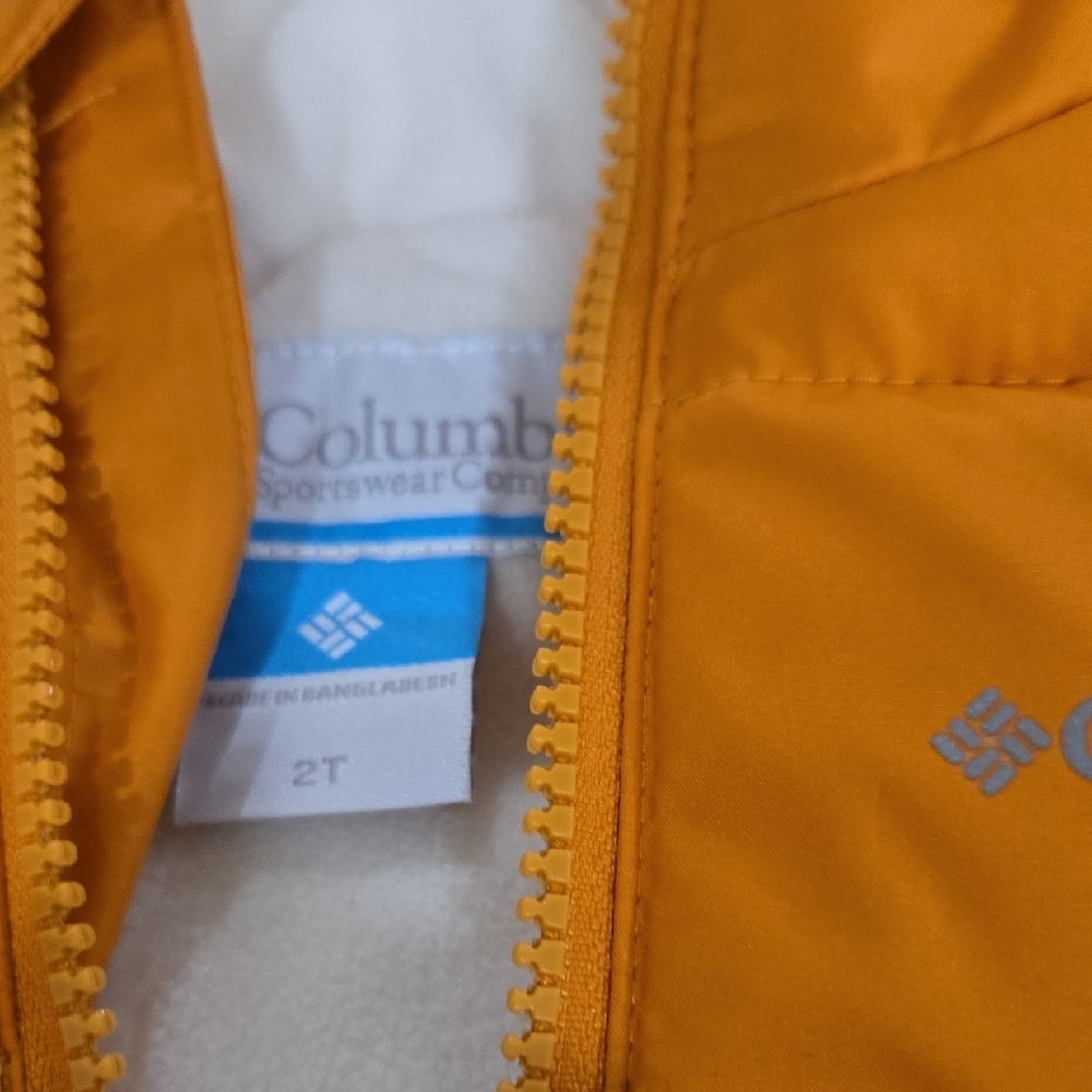 Columbia Bright Orange Puffer Jacket with Cream Lining - Picture 4 of 12